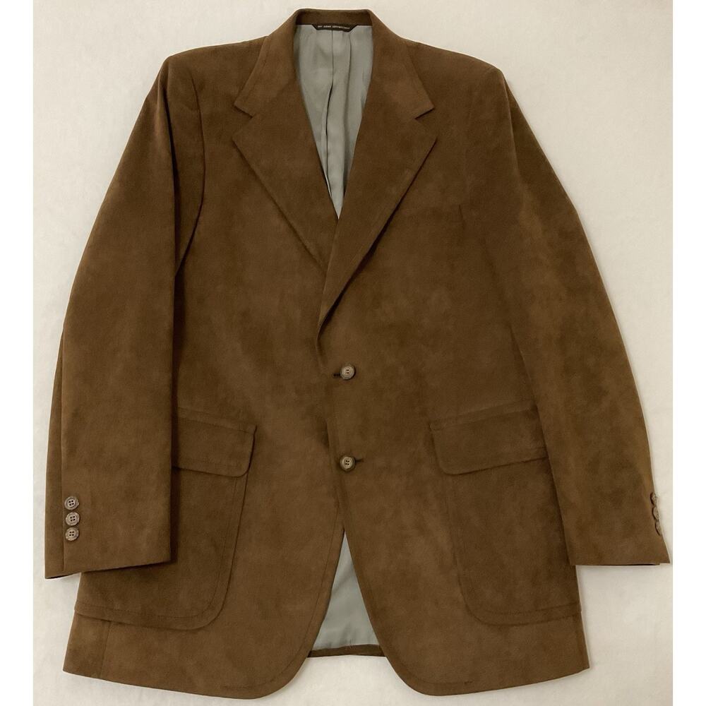 Kingsridge Jacket Western Suede Leather Blazer Sport Coat Vtg 1970s 42